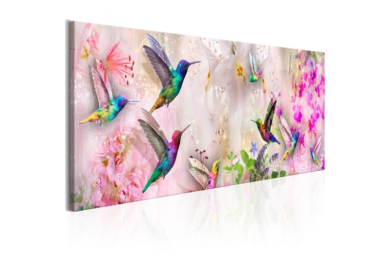 Tavla Colourful Hummingbirds (1 Part) Narrow 120x40 - Artgeist sp. z o. o. - Inredning - Tavlor & konst - Canvastavlor