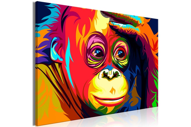 Tavla Colourful Orangutan (1 Part) Wide 120x80 - Artgeist sp. z o. o. - Inredning - Tavlor & konst - Canvastavlor