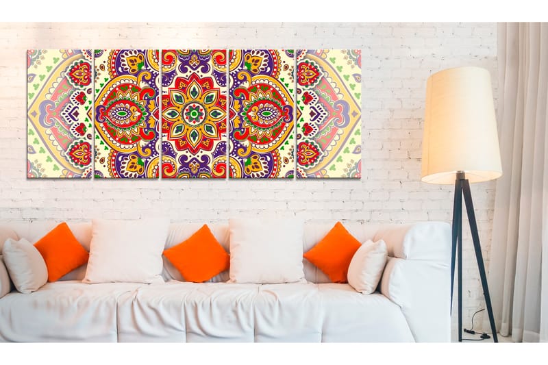 Tavla Colourful Ornament 225x90 - Artgeist sp. z o. o. - Inredning - Tavlor & konst - Canvastavlor