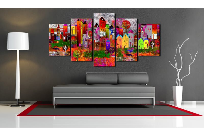 Tavla Colourful Small Town 100x50, Artgeist sp. z o. o.