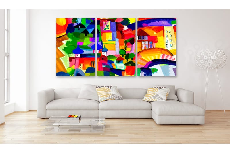 Tavla Colourful Town 60x30, Artgeist sp. z o. o.