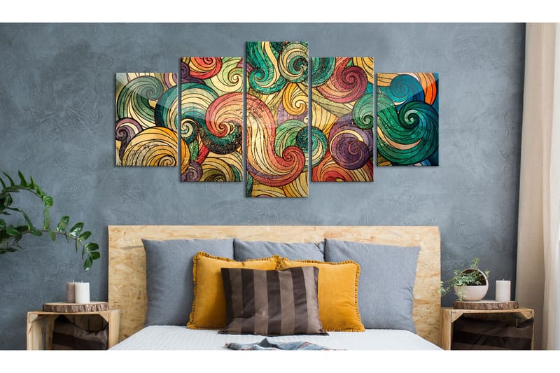 Tavla Colourful Waves 200x100 - Artgeist sp. z o. o. - Inredning - Tavlor & konst - Canvastavlor