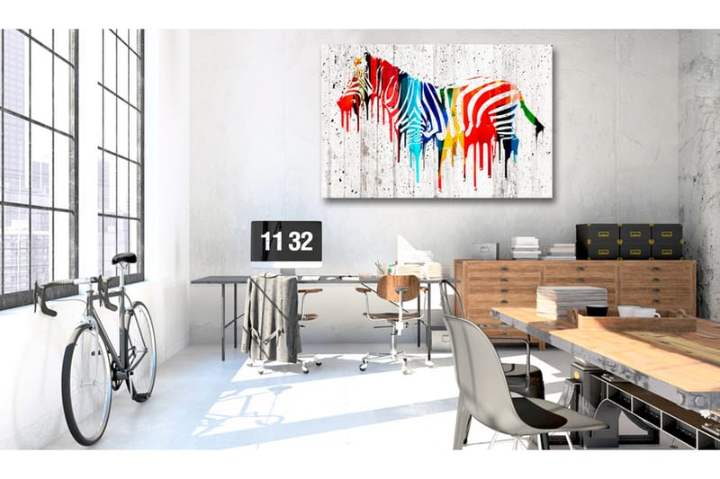 Tavla Colourful Zebra 120x80 - Artgeist sp. z o. o. - Inredning - Tavlor & konst - Canvastavlor