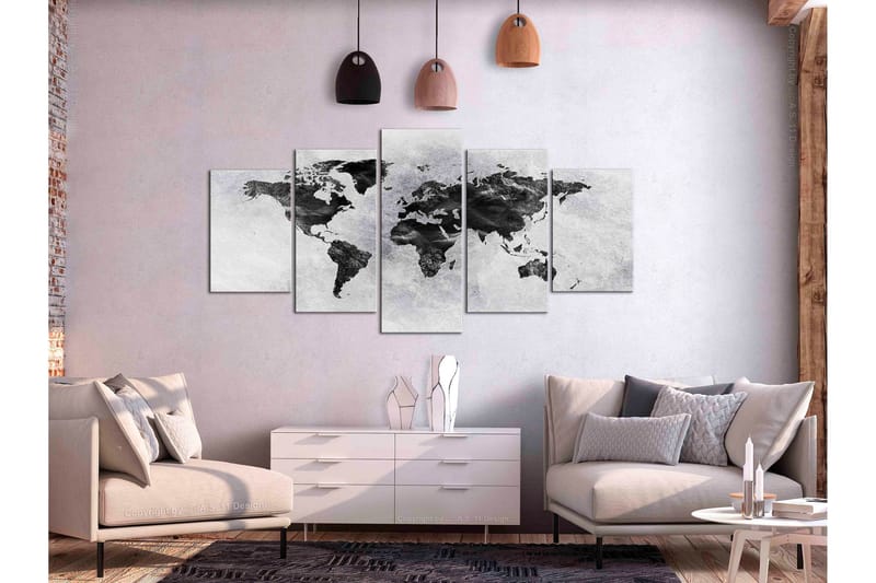 Tavla Concrete World 5 Parts Wide 100x50 - Artgeist sp. z o. o. - Inredning - Tavlor & konst - Canvastavlor