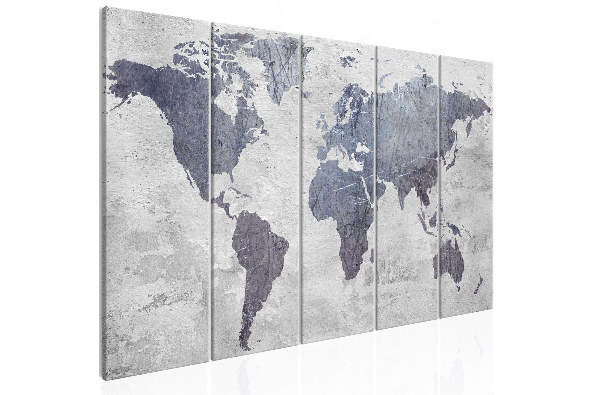 Tavla Concrete World Map 5 Parts Narrow 200x80 Artgeist sp. z o. o ...