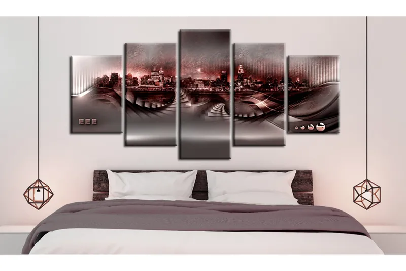 Tavla Crimson City 200x100 - Artgeist sp. z o. o. - Inredning - Tavlor & konst - Canvastavlor