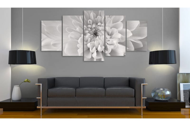 Tavla Dahlia Flower In Grey Shades 100x50 - Artgeist sp. z o. o. - Inredning - Tavlor & konst - Canvastavlor