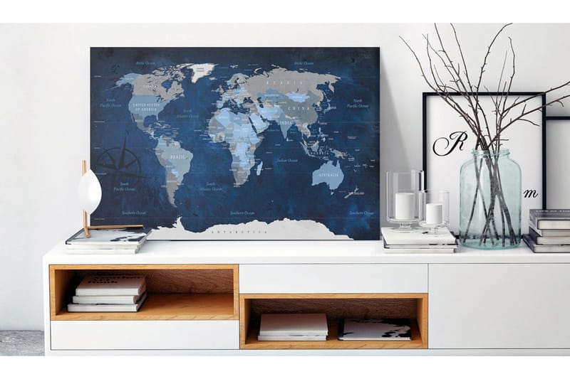 Tavla Dark Blue World 90x60, Artgeist sp. z o. o.