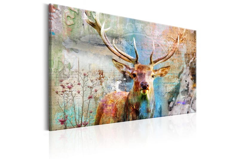 Tavla Deer on Wood 90x60 - Artgeist sp. z o. o. - Inredning - Tavlor & konst - Canvastavlor