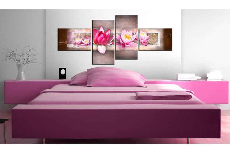 Tavla Delicate Water Lilies 100x45 - Artgeist sp. z o. o. - Inredning - Tavlor & konst - Canvastavlor