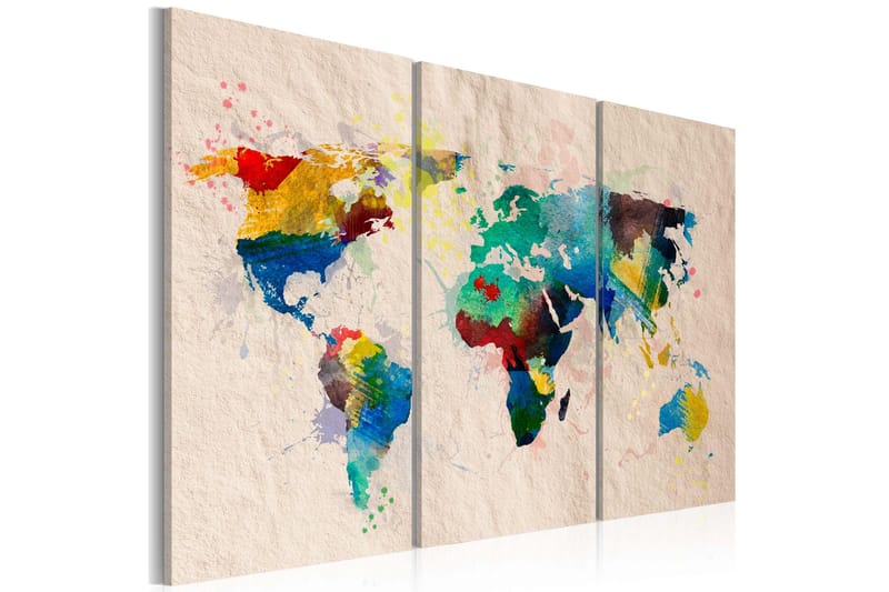 Tavla Den värld av färger triptyk 90x60, Artgeist sp. z o. o.