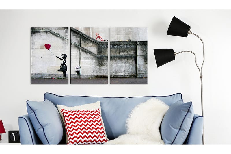 Tavla Det Finns Alltid Hopp Banksy Triptych 120x60 - Artgeist sp. z o. o. - Inredning - Tavlor & konst - Canvastavlor