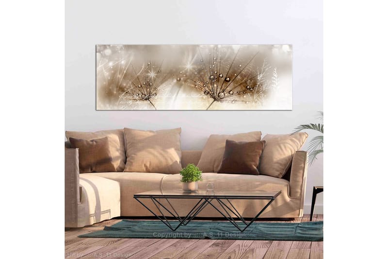 Tavla Drops Of Dew 1 Part Brown Narrow 150x50 - Artgeist sp. z o. o. - Inredning - Tavlor & konst - Canvastavlor
