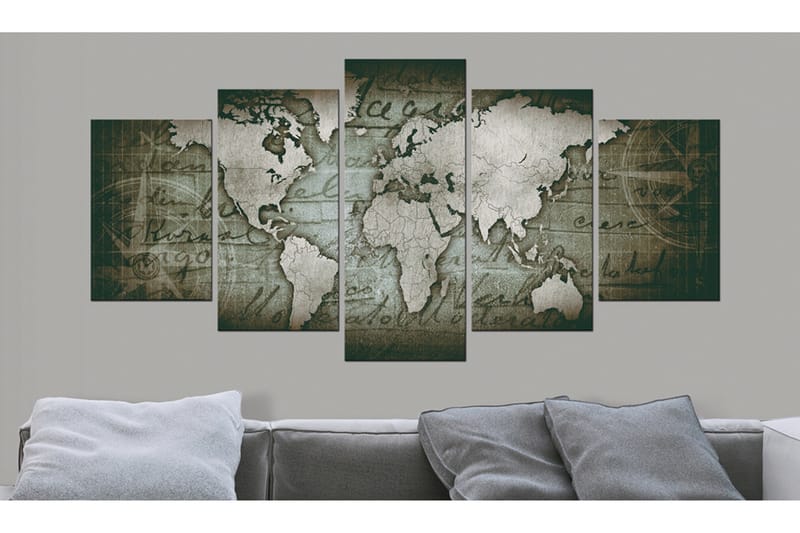 Tavla Emerald Map 200x100 - Artgeist sp. z o. o. - Inredning - Tavlor & konst - Canvastavlor