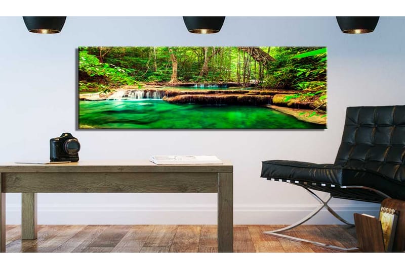 Tavla Emerald Waterfall 120x40 - Artgeist sp. z o. o. - Inredning - Tavlor & konst - Canvastavlor