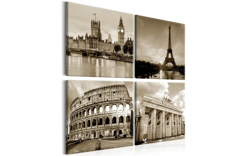Tavla European Capitals 80x80, Artgeist sp. z o. o.