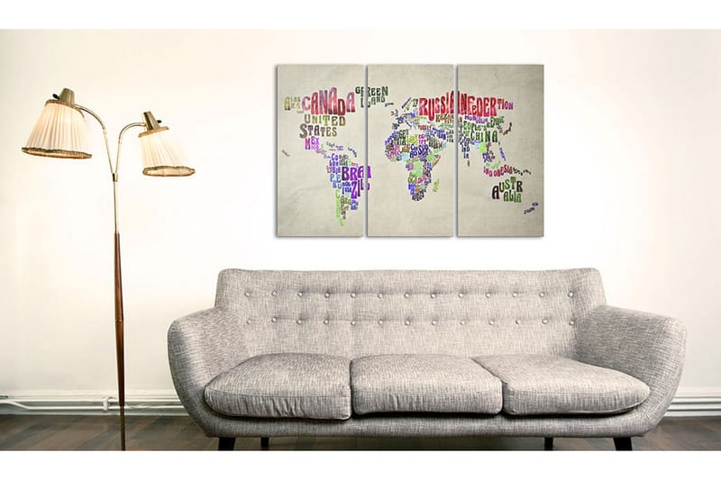 Tavla Färgglada länder Triptych 120x80 - Artgeist sp. z o. o. - Inredning - Tavlor & konst - Canvastavlor