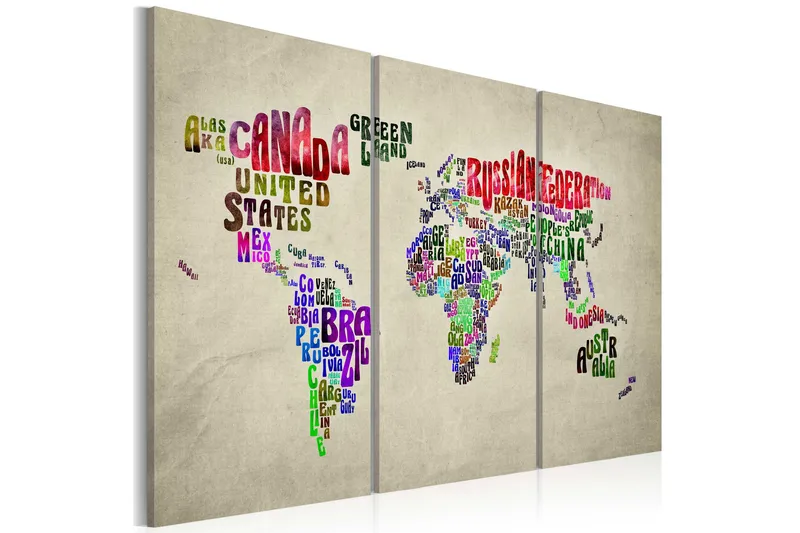 Tavla Färgglada länder Triptych 120x80 - Artgeist sp. z o. o. - Inredning - Tavlor & konst - Canvastavlor