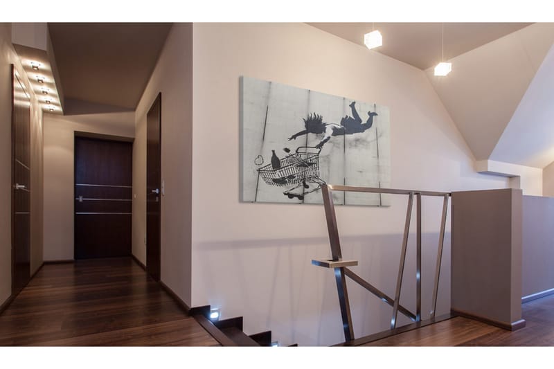 Tavla Falling Woman With Supermarket Trolley Banksy 60x40 - Artgeist sp. z o. o. - Inredning - Tavlor & konst - Canvastavlor