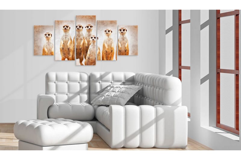 Tavla Family Of Meerkats 200x100 - Artgeist sp. z o. o. - Inredning - Tavlor & konst - Canvastavlor