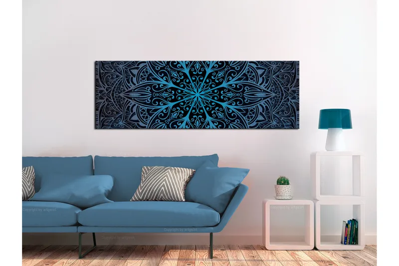 Tavla Feathers (1 Part) Blue Narrow 135x45, undefined