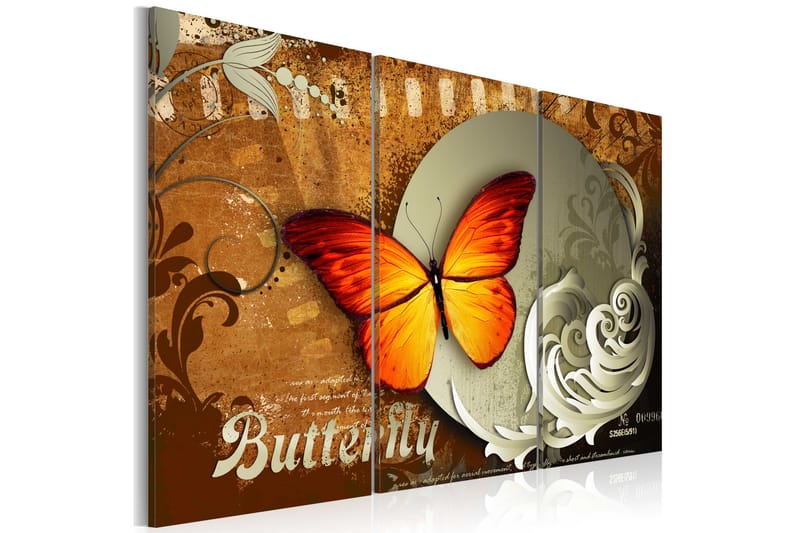 Tavla Fiery Butterfly And Full Moon 120x80, Artgeist sp. z o. o.
