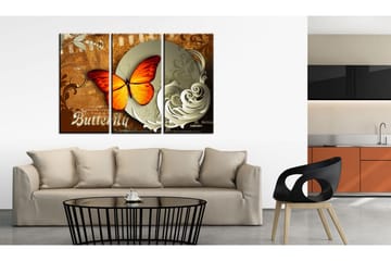 Tavla Fiery Butterfly And Full Moon 90x60 - Artgeist sp. z o. o. - Inredning - Tavlor & konst - Canvastavlor