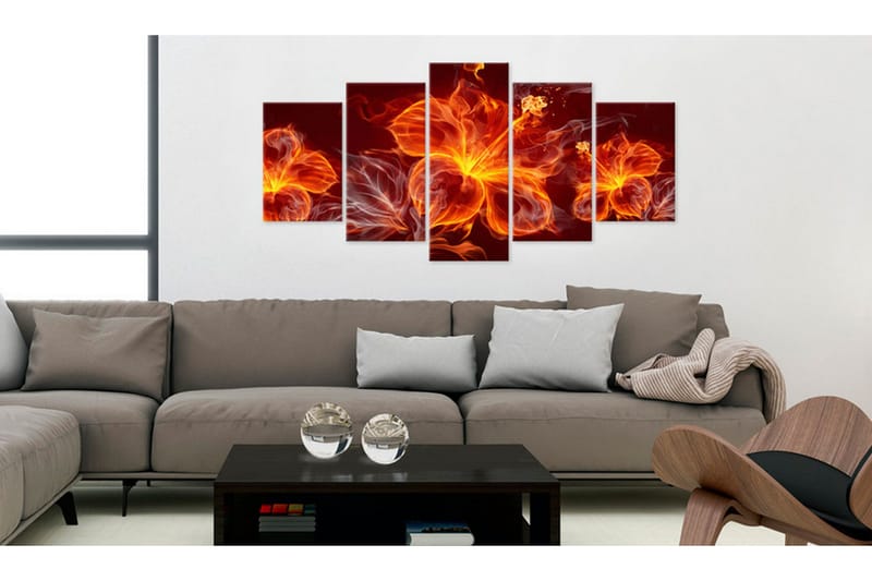 Tavla Fiery Flowers 100x50 - Artgeist sp. z o. o. - Inredning - Tavlor & konst - Canvastavlor