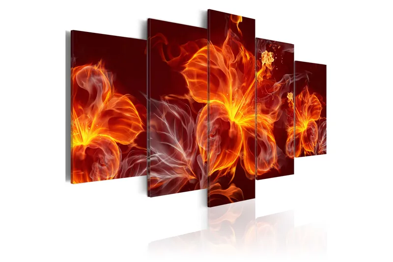 Tavla Fiery Flowers 100x50, Artgeist sp. z o. o.
