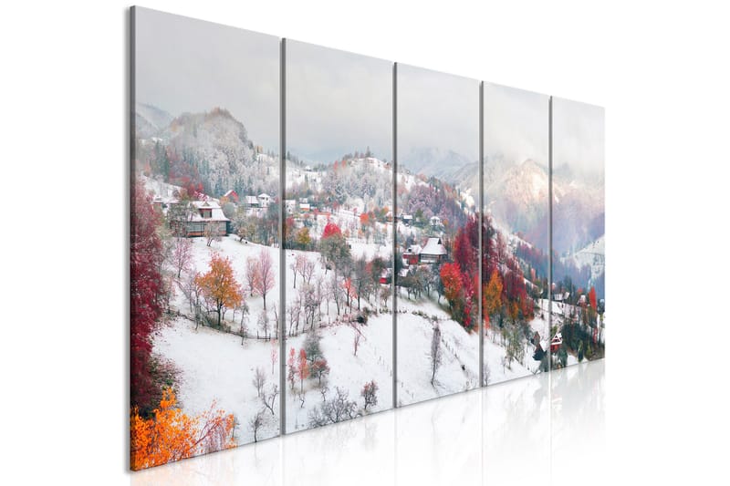 Tavla First Snow 5 Parts Narrow 225x90, Artgeist sp. z o. o.