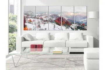 Tavla First Snow 5 Parts Narrow 200x80 - Artgeist sp. z o. o. - Inredning - Tavlor & konst - Canvastavlor