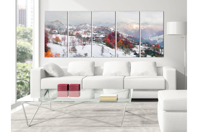 Tavla First Snow 5 Parts Narrow 225x90 - Artgeist sp. z o. o. - Inredning - Tavlor & konst - Canvastavlor