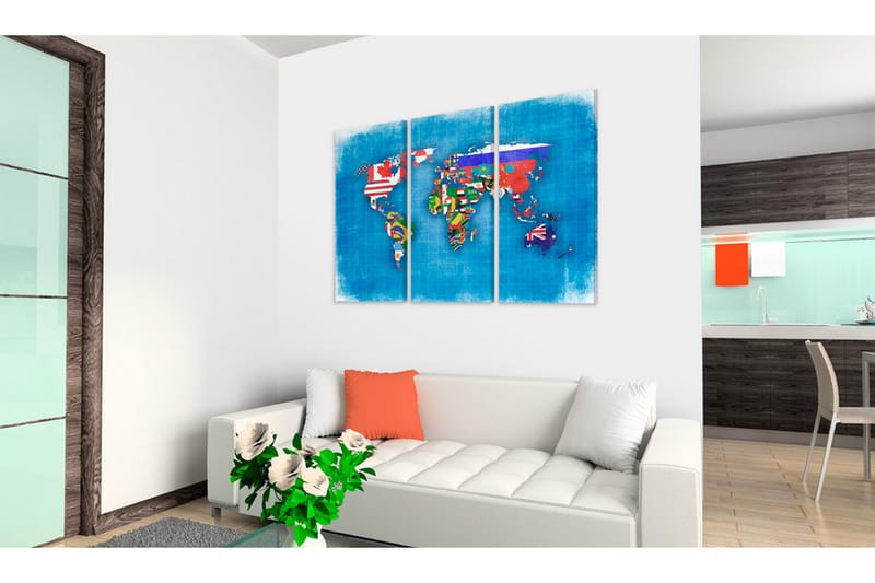 Tavla Flags Of The World Triptych 120x80 - Artgeist sp. z o. o. - Inredning - Tavlor & konst - Canvastavlor