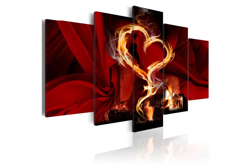 Tavla Flames Of Love Heart 100x50, Artgeist sp. z o. o.