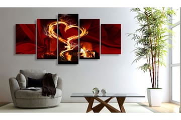 Tavla Flames Of Love Heart 200x100 - Artgeist sp. z o. o. - Inredning - Tavlor & konst - Canvastavlor