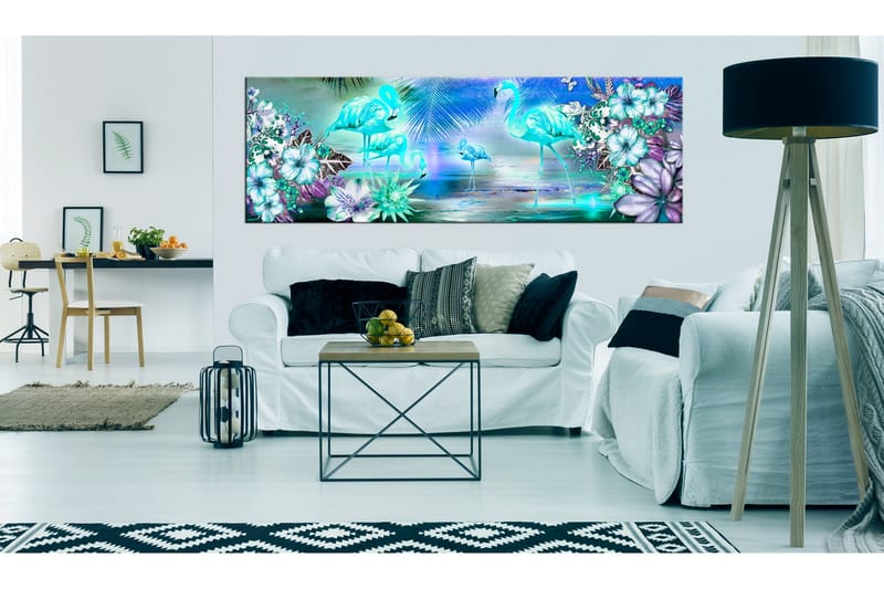 Tavla Flamingoes By Night 150x50 - Artgeist sp. z o. o. - Inredning - Tavlor & konst - Canvastavlor