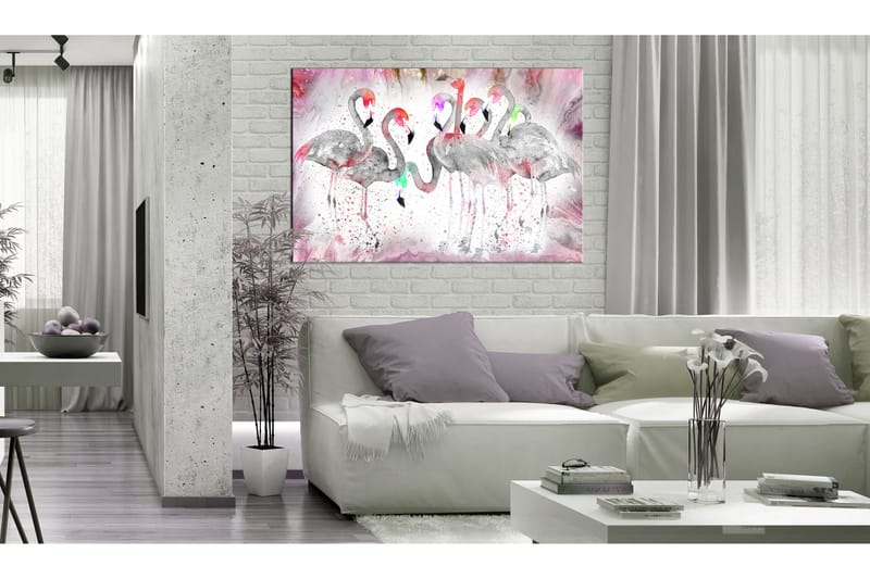 Tavla Flamingoes Family 90x60, Artgeist sp. z o. o.