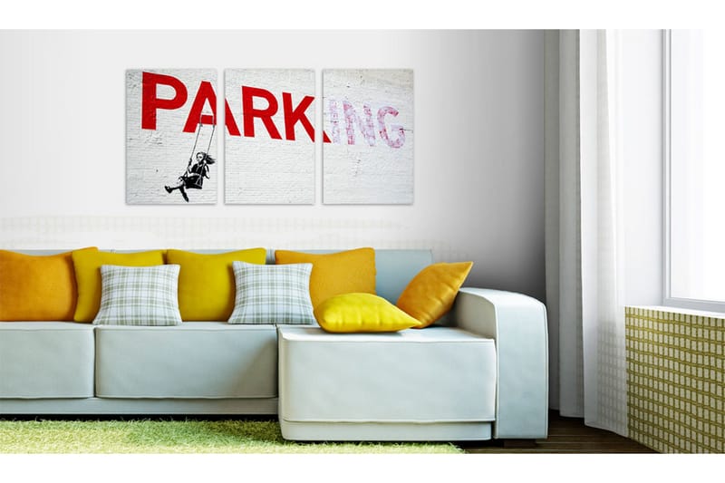 Tavla Flicka På En Gunga Banksy 120x60 - Artgeist sp. z o. o. - Inredning - Tavlor & konst - Canvastavlor