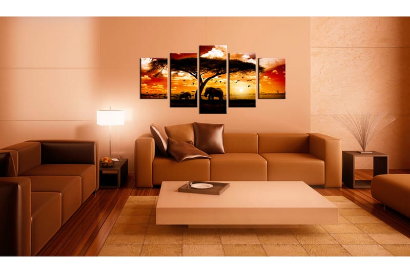 Tavla Flock Fåglar Över Savannen 100x50 - Artgeist sp. z o. o. - Inredning - Tavlor & konst - Canvastavlor