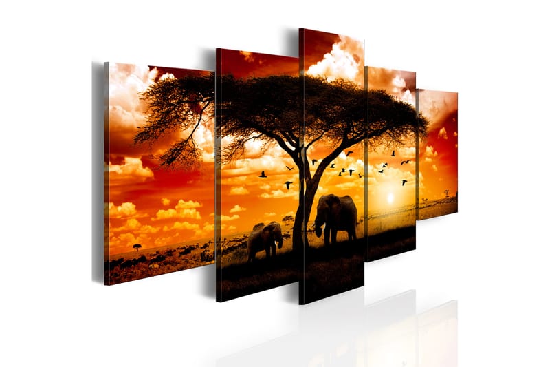 Tavla Flock Fåglar Över Savannen 200x100 - Artgeist sp. z o. o. - Inredning - Tavlor & konst - Canvastavlor
