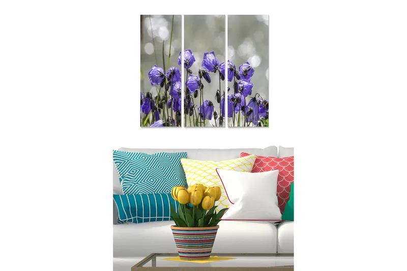 Tavla Floral 3-pack Flerfärgad, 20x50 cm