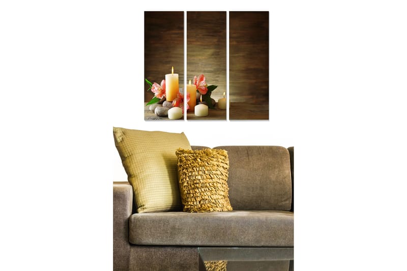 Tavla Floral 3-pack Flerfärgad - 20x50 cm - Inredning - Tavlor & konst - Canvastavlor