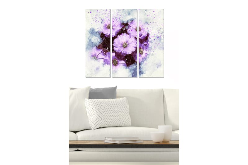 Tavla Floral 3-pack Flerfärgad - 20x50 cm - Inredning - Tavlor & konst - Canvastavlor