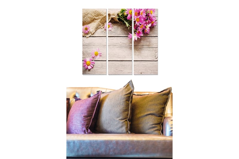 Tavla Floral 3-pack Flerfärgad - 20x50 cm - Inredning - Tavlor & konst - Canvastavlor