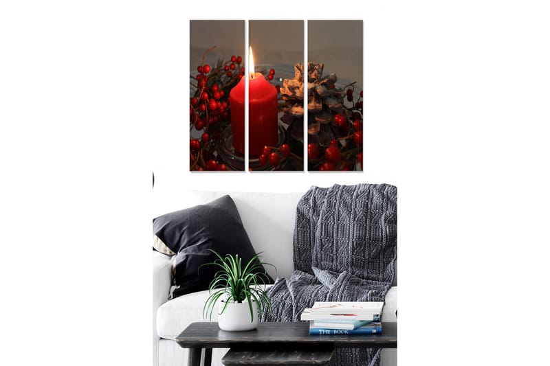 Tavla Floral 3-pack Flerfärgad - 20x50 cm - Inredning - Tavlor & konst - Canvastavlor
