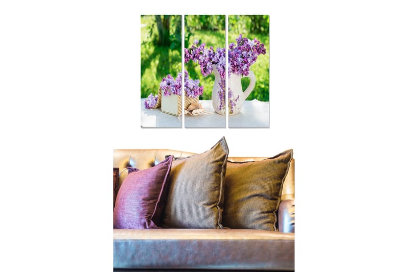 Tavla Floral 3-pack Flerfärgad - 20x50 cm - Inredning - Tavlor & konst - Canvastavlor
