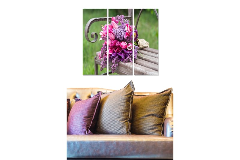 Tavla Floral 3-pack Flerfärgad - 20x50 cm - Inredning - Tavlor & konst - Canvastavlor