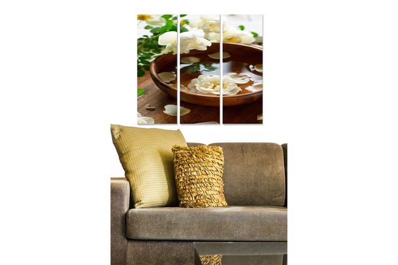 Tavla Floral 3-pack Flerfärgad - 20x50 cm - Inredning - Tavlor & konst - Canvastavlor