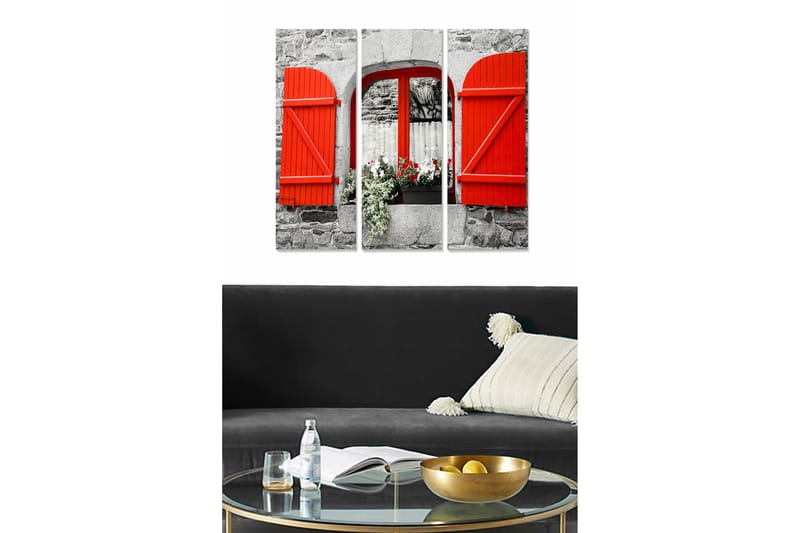 Tavla Floral 3-pack Flerfärgad - 20x50 cm - Inredning - Tavlor & konst - Canvastavlor
