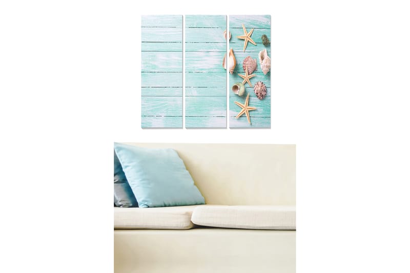 Tavla Floral 3-pack Flerfärgad - 20x50 cm - Inredning - Tavlor & konst - Canvastavlor